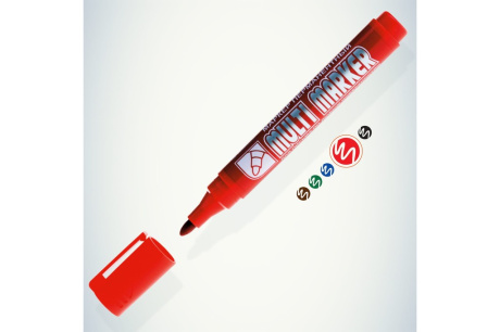 Купить Перманентный маркер Munhwa Crown Multi Marker красный  пулевидный  3мм CPM-800 фото №2
