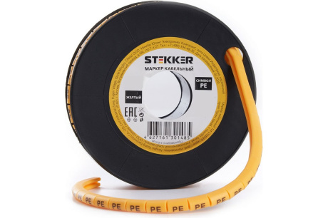 Купить Кабель-маркер  PE  для провода сеч. 1 5мм желтый STEKKER фото №3