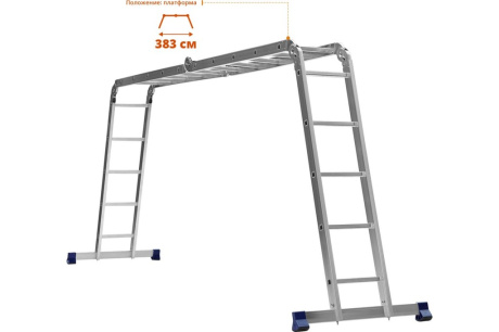 Купить Четырехсекционная лестница-трансформер СИБИН алюминиевая 4х5 ступени ЛТ-45 38853 фото №4