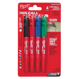 Купить Набор маркеров Milwaukee INKZALL для стройплощадки 4шт. разноцветные фото №2