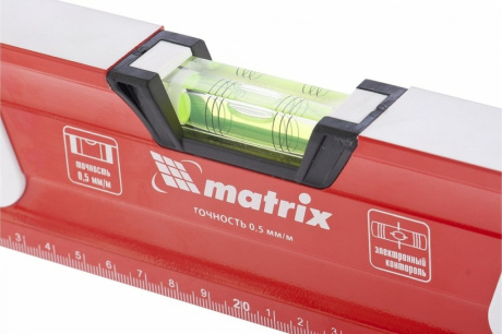 Купить Алюминиевый магнитный фрезерованный уровень MATRIX 3 глазка, 600 мм 34731 фото №3