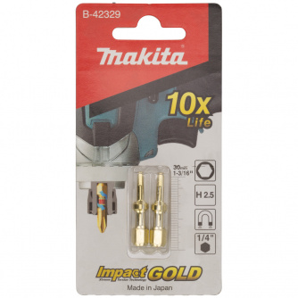 Купить Бита Makita Impact HEX2.5-30 мм  2 шт   B-42329 фото №2