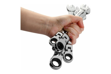 Купить Ключи комбинированные трещоточные шарнирные в наборе DEKO RW02 8-17 мм  6 предметов фото №11