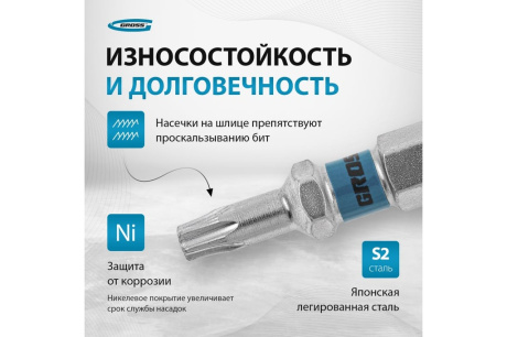 Купить Бита TORX 15х50  сталь S2 GROSS 11469 фото №3