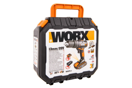 Купить Дрель аккумуляторная WORX WX371.1  20V 2,0Ач кейс фото №10