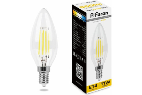 Купить Лампа светодиодная   11W  230V E14 2700K прозрачная  LB-713  FERON фото №1