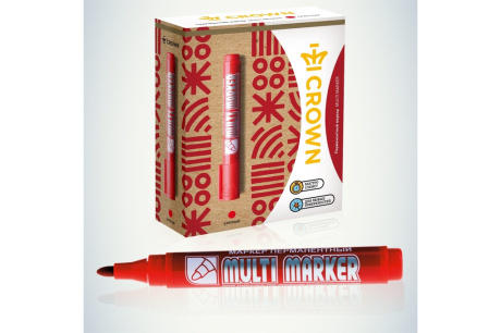 Купить Перманентный маркер Munhwa Crown Multi Marker красный  пулевидный  3мм CPM-800 фото №4