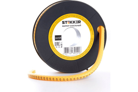 Купить Кабель-маркер  0  для провода сеч. 2 5мм желтый STEKKER фото №3