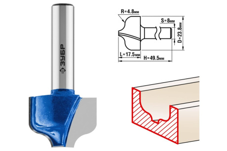 Купить Фреза 28741-23.8 -23 8х16мм пазовая фасонная Зубр фото №1