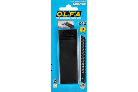 Купить Сегментированные лезвия OLFA Black Max 9х80х0.38 мм 10 шт. OL-ABB-10B фото №1