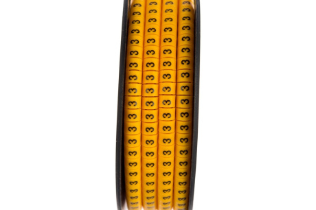 Купить Кабель-маркер  3  для провода сеч. 2 5мм желтый STEKKER фото №2